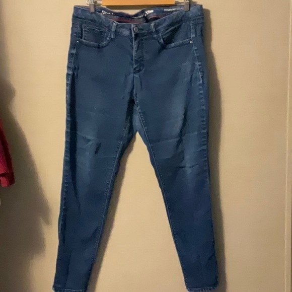 Signature Studio Dark Blue Skinny Jeans - Picture 1 of 8